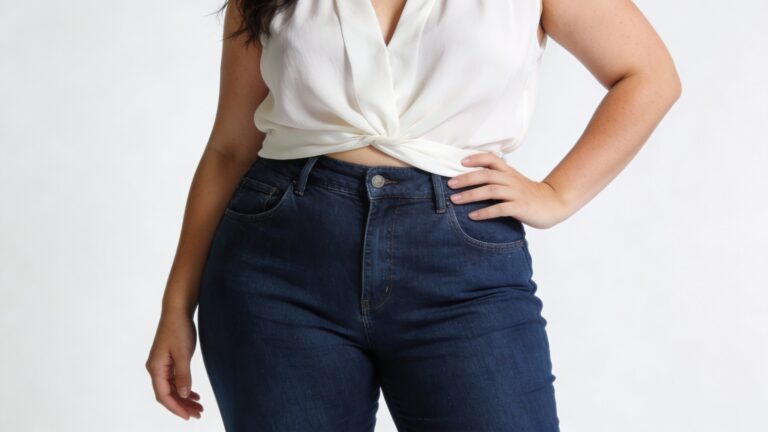 Blue Jeans Looks for Apple Shape Women