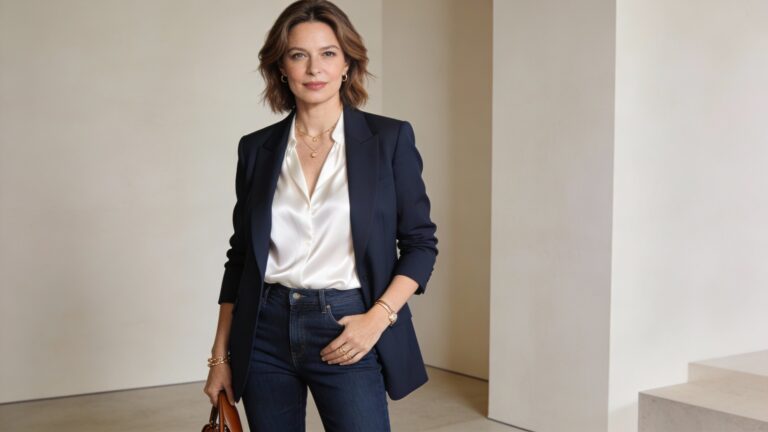 Blue Jeans Outfits for Classy Women Over 35