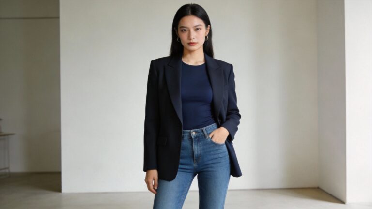 Blue Jeans Outfits for Rectangle Body Shape Women