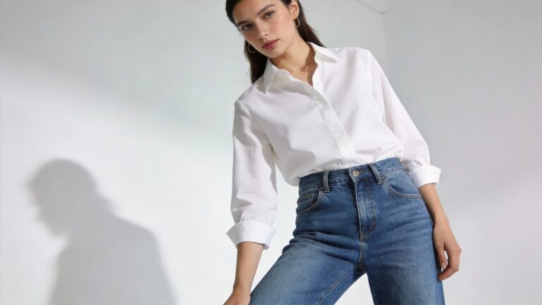 Blue Jeans and White Top Outfits for Women