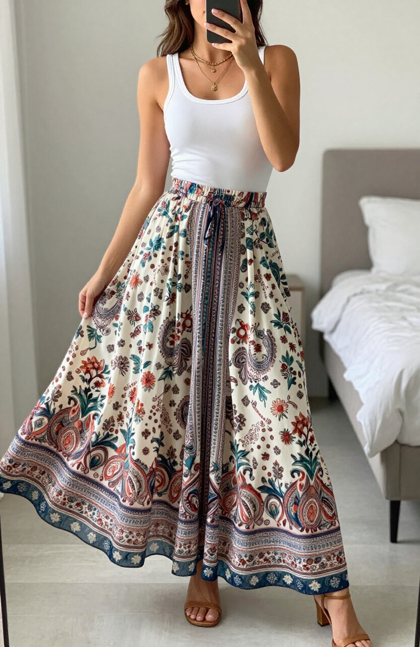 Bohemian Print Skirts