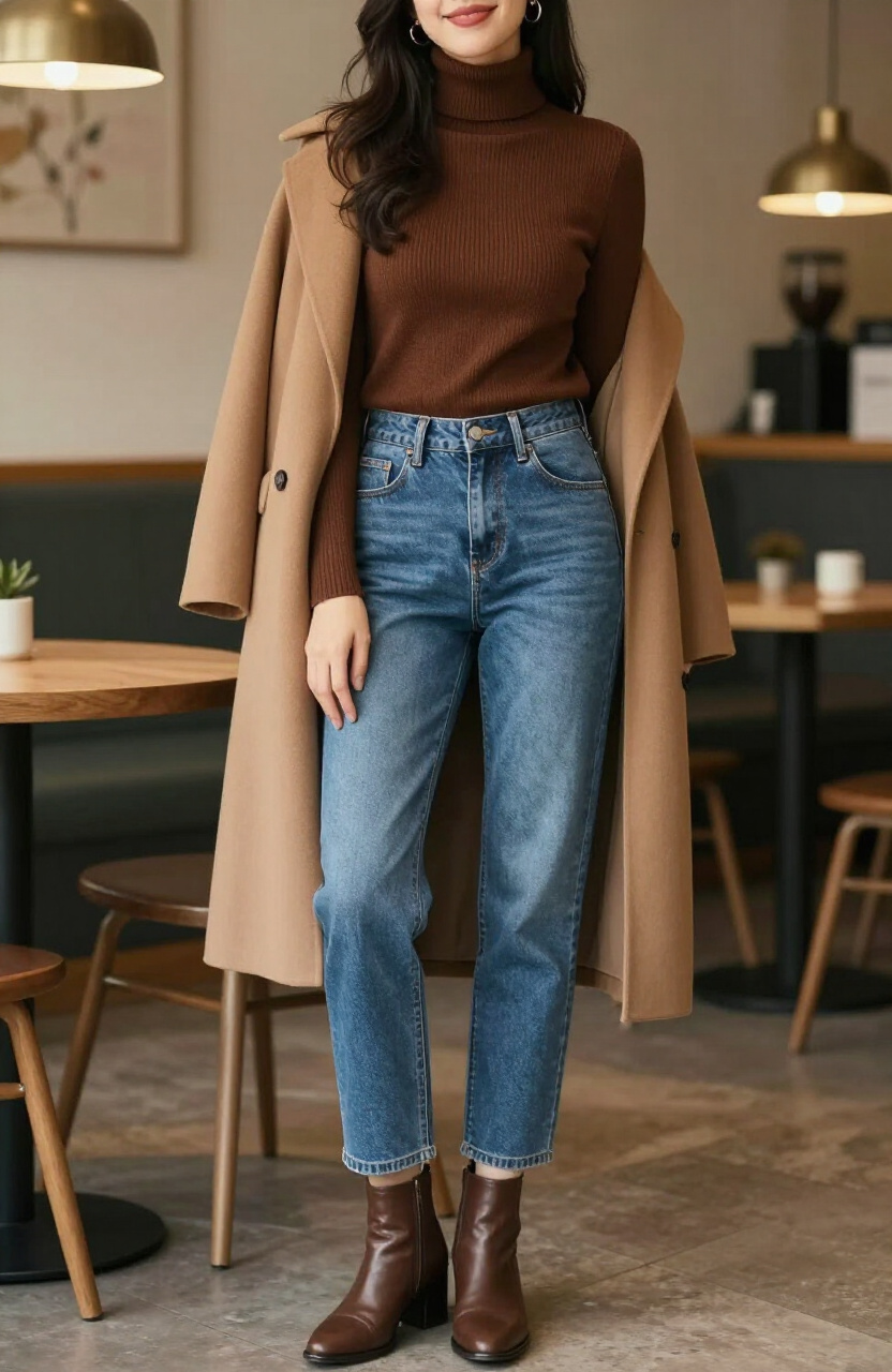 Cocoa Turtleneck Look