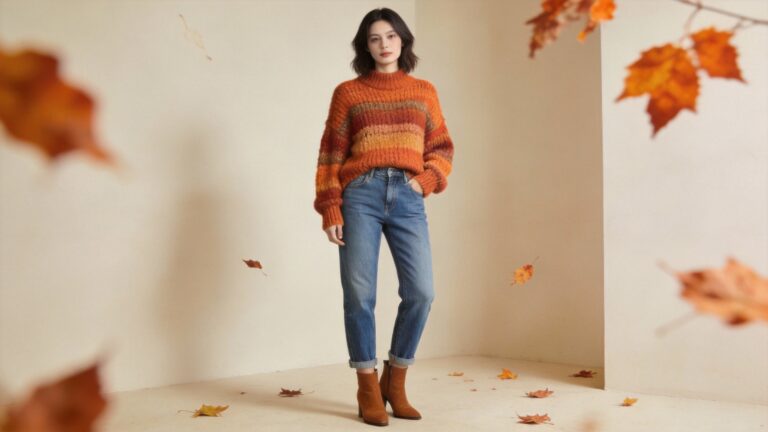 Cozy Blue Jeans Outfits for Women in Fall