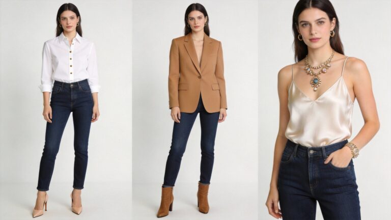 Deep Blue Jeans Outfit Ideas for Women That Always Look Chic