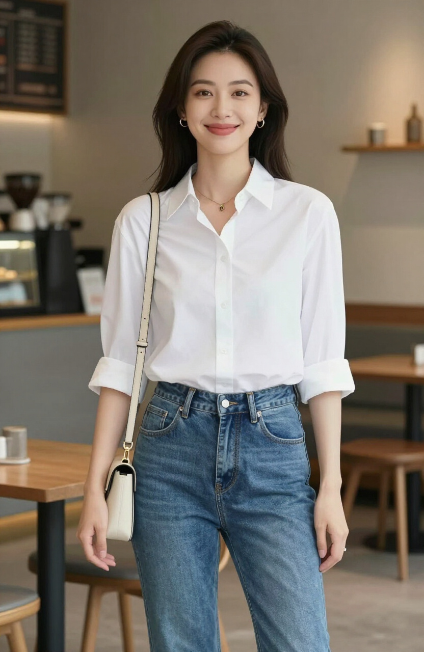 Denim White Shirt