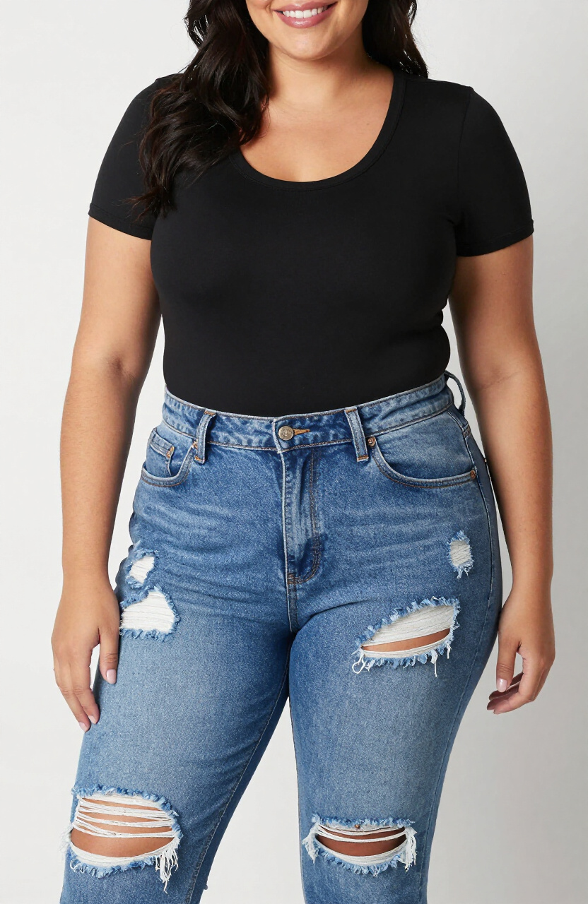 Distressed Blue Jeans