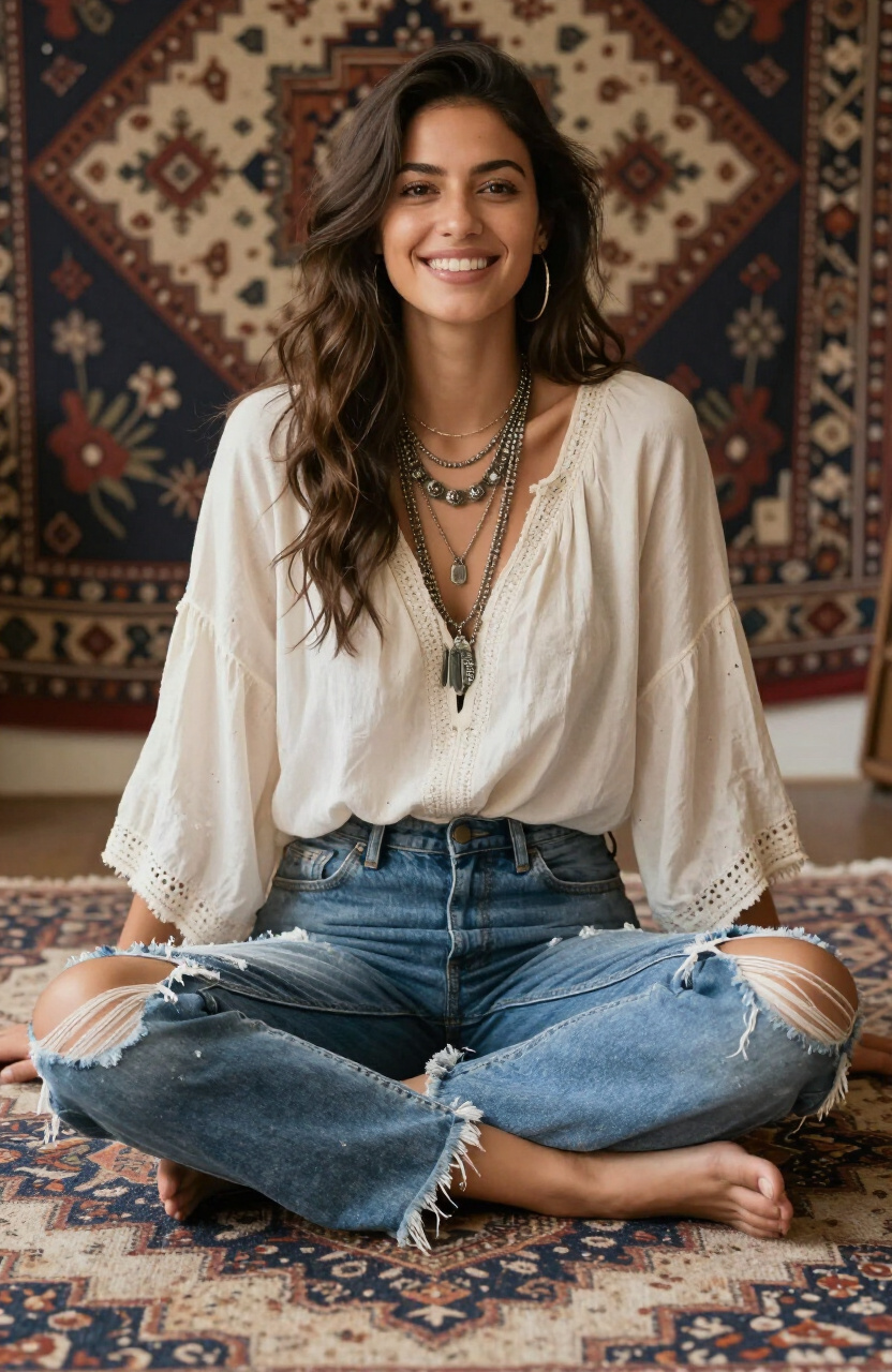 Distressed Boho Denim