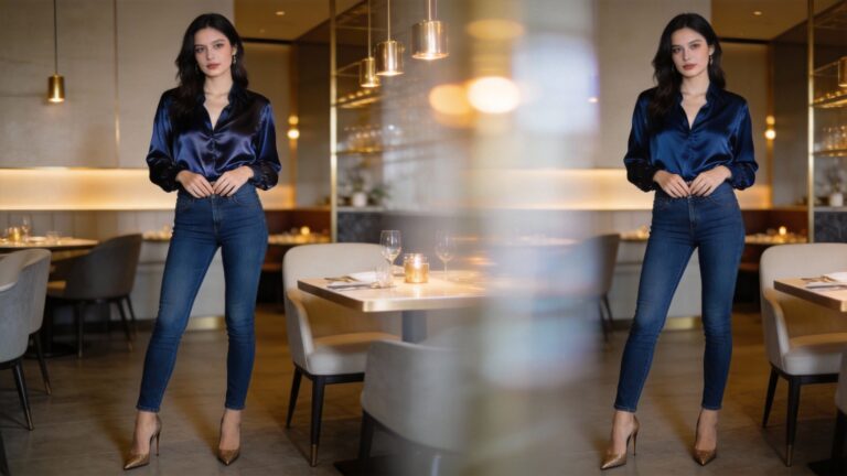 Dressy Blue Jeans Looks for Women Going on Date Night