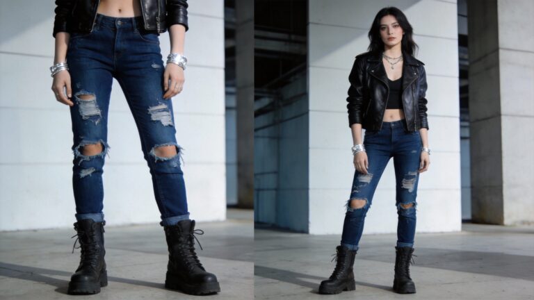 Edgy Blue Jeans Outfits for Badass Women