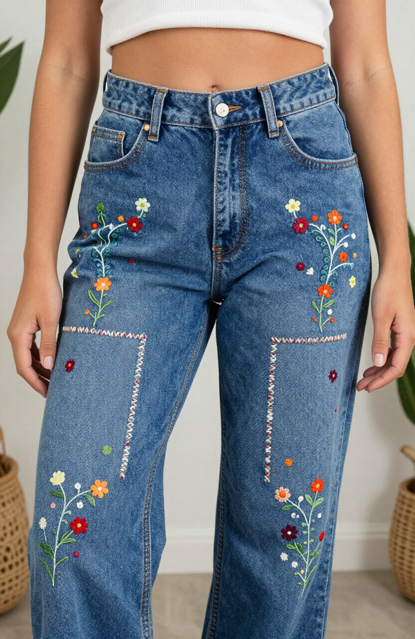 Embroidered Denim Details
