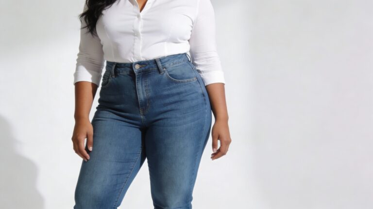 High-Waisted Blue Jeans Looks for Women with Curves