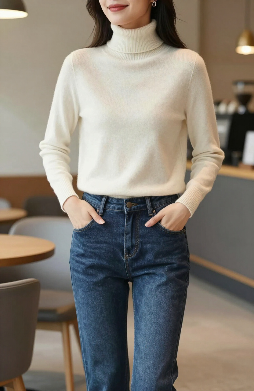 Jeans Turtleneck Combo