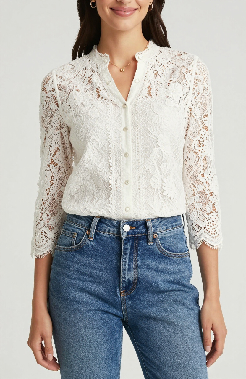 Lace White Blouse