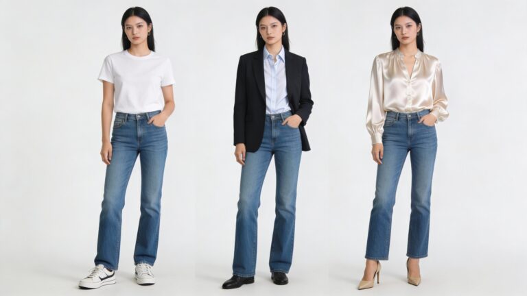 Straight Leg Blue Jeans Outfit Ideas for Modern Women