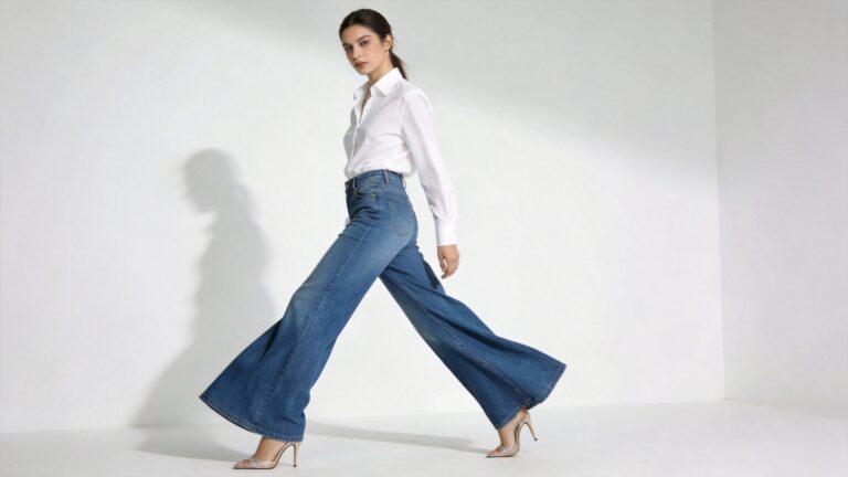 Wide Leg Blue Jeans Outfits for Stylish Women