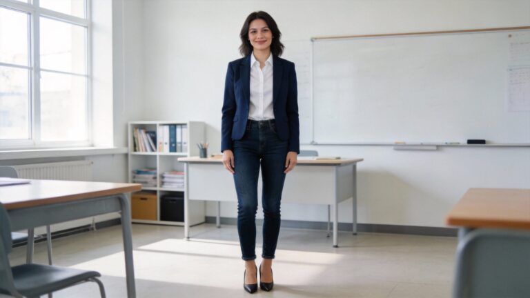 Women Blue Jeans Outfits for Teachers That Are Classroom Appropriate