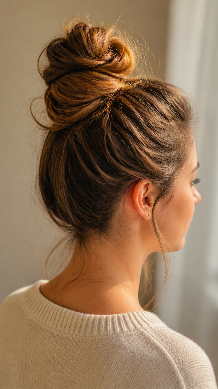 Textured Topknot With Volume