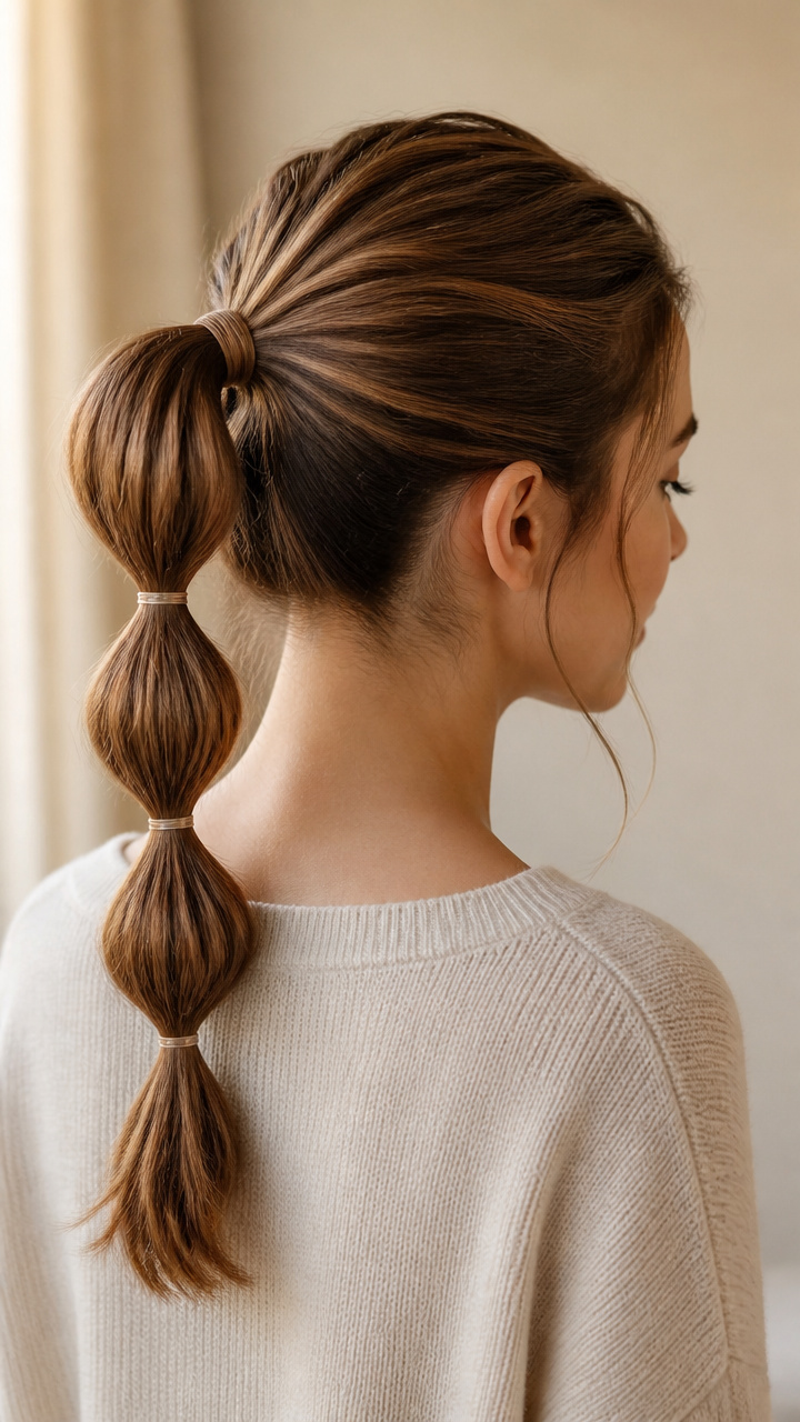 Half-Up Bubble Ponytail