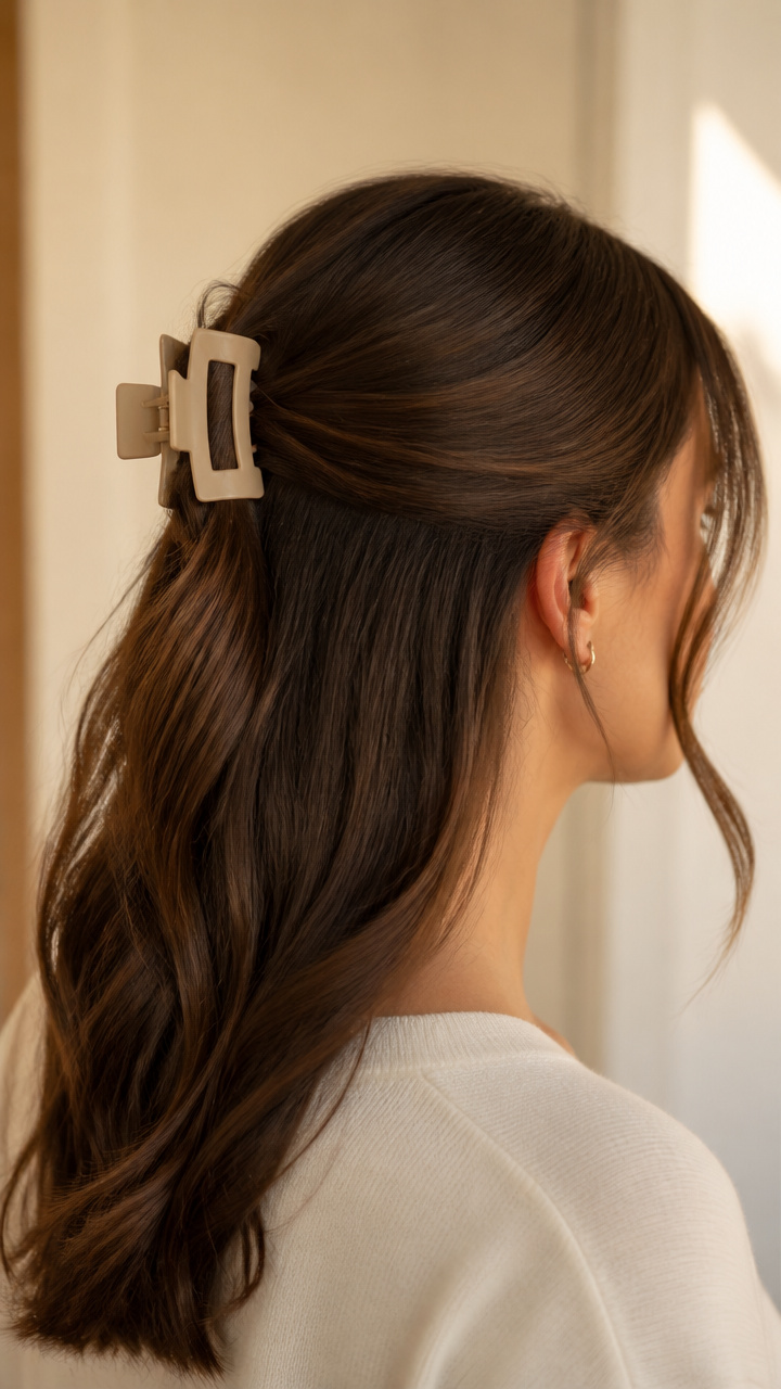 Sleek Half-Up Claw Clip