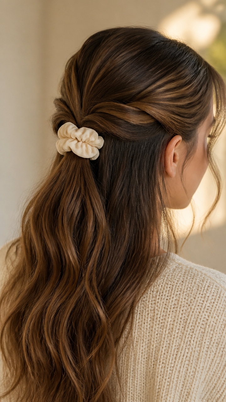 Half-Up Twists with Scrunchie