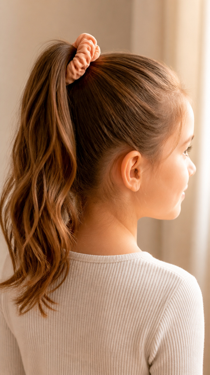 High Ponytail With Scrunchie