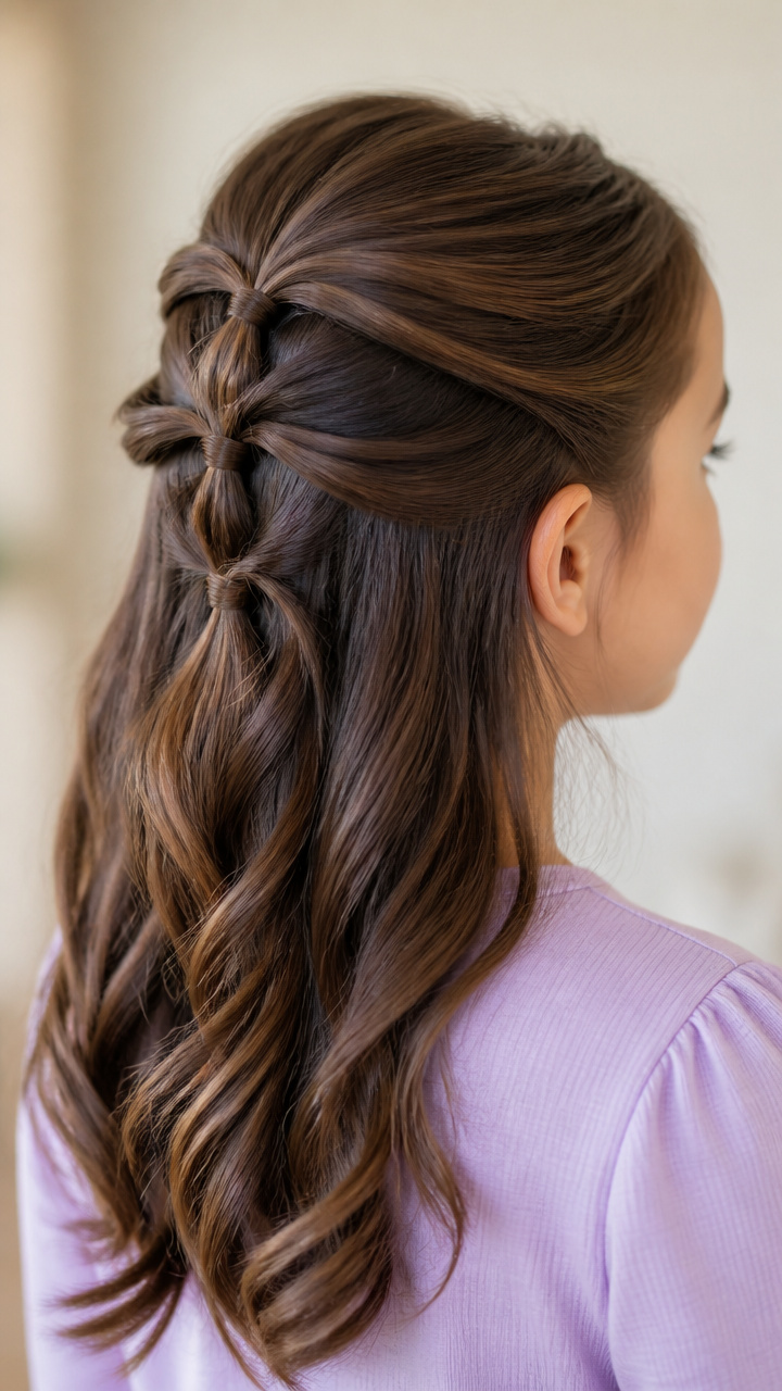 Pulled-Through Half-Up Style