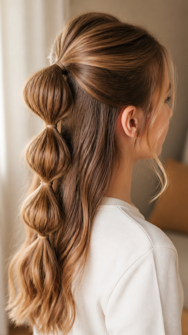 Half-Up Bubble Ponytail