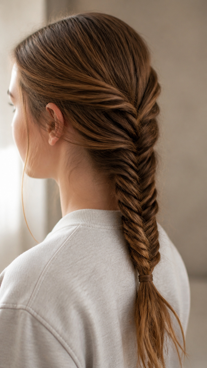 Fishtail Braid With Loose Ends