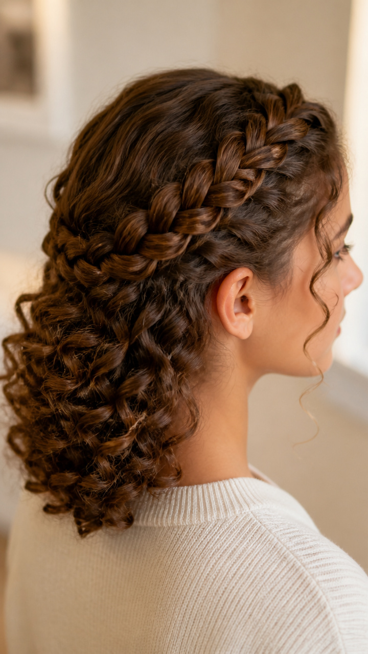 Curly Halo Braid