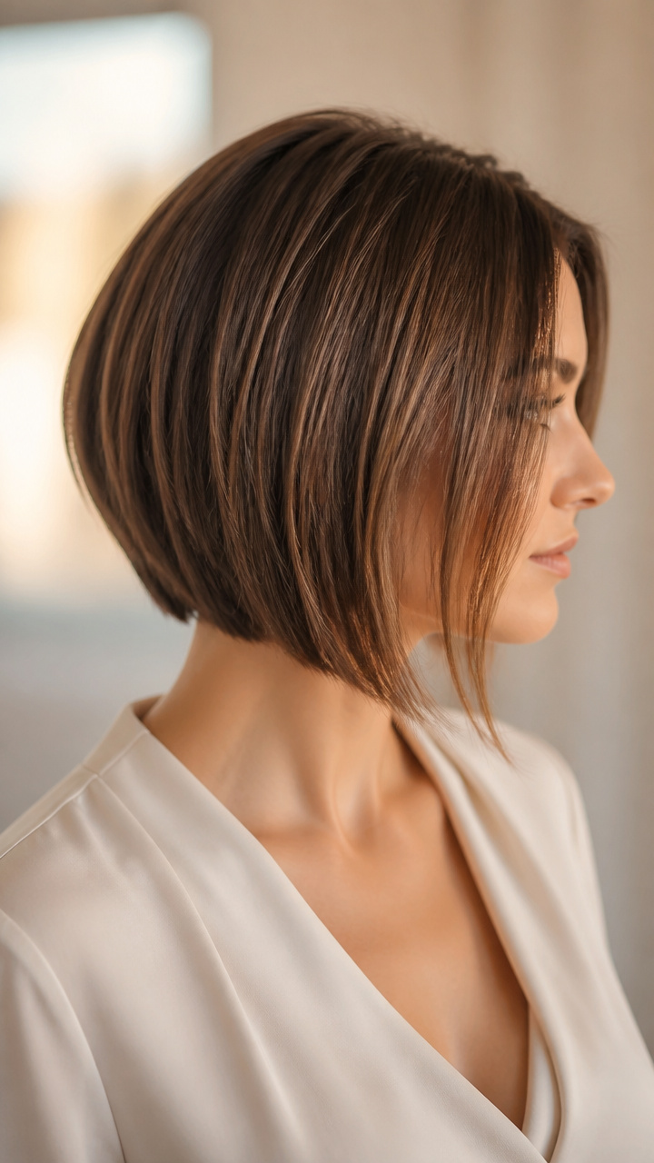 Angled Bob with Open Neck
