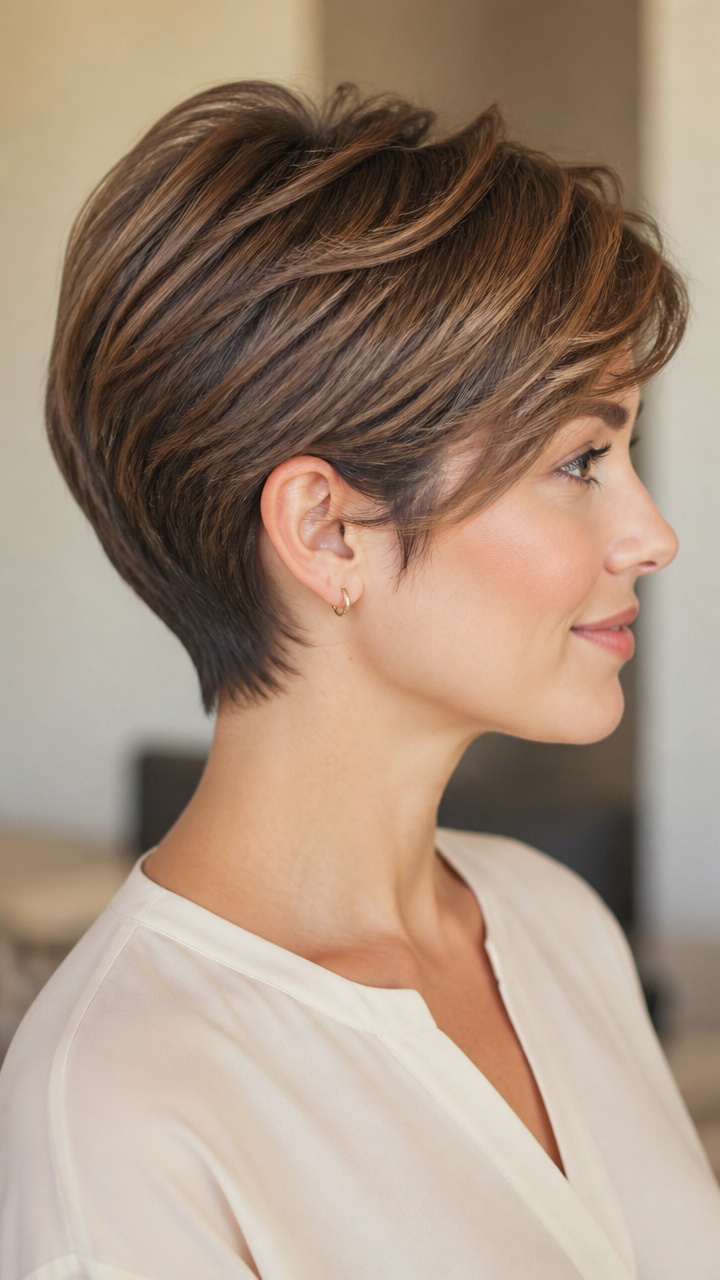 Feathered Side-Swept Pixie