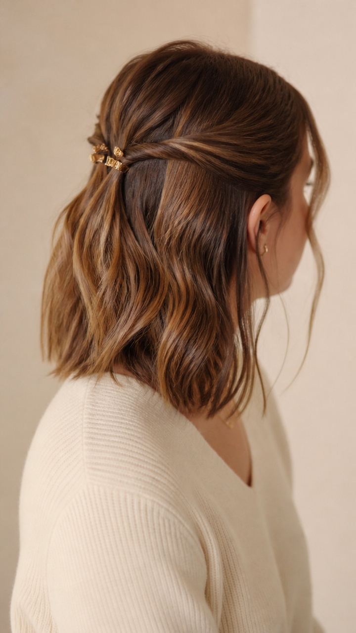 Half-Up Twist with Mini Clips