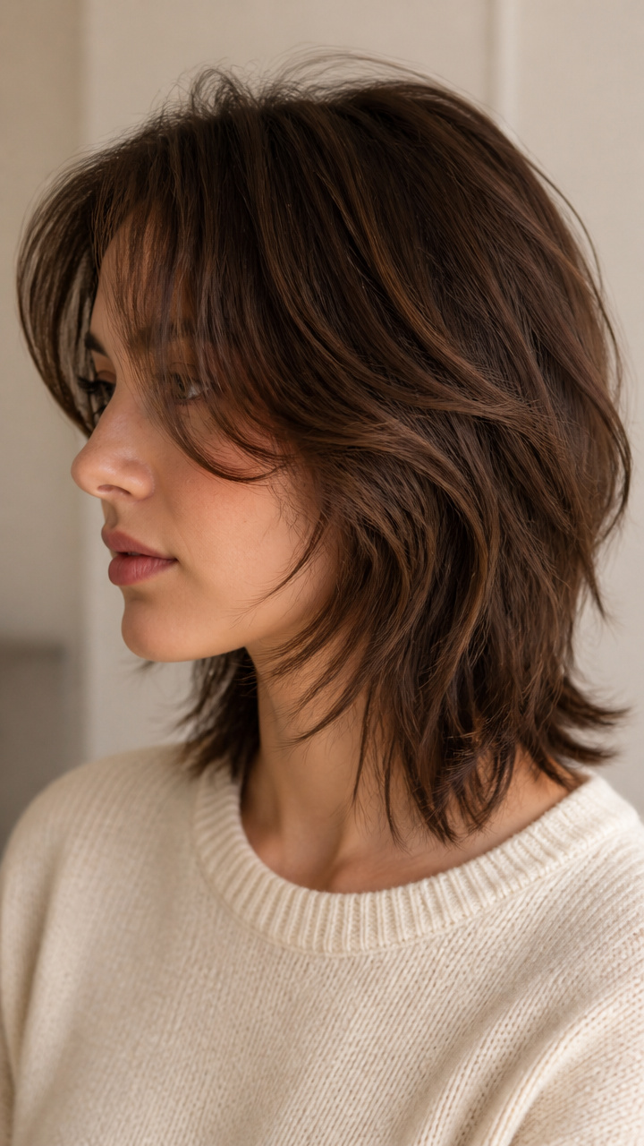 Layered Shag with Curtain Bangs