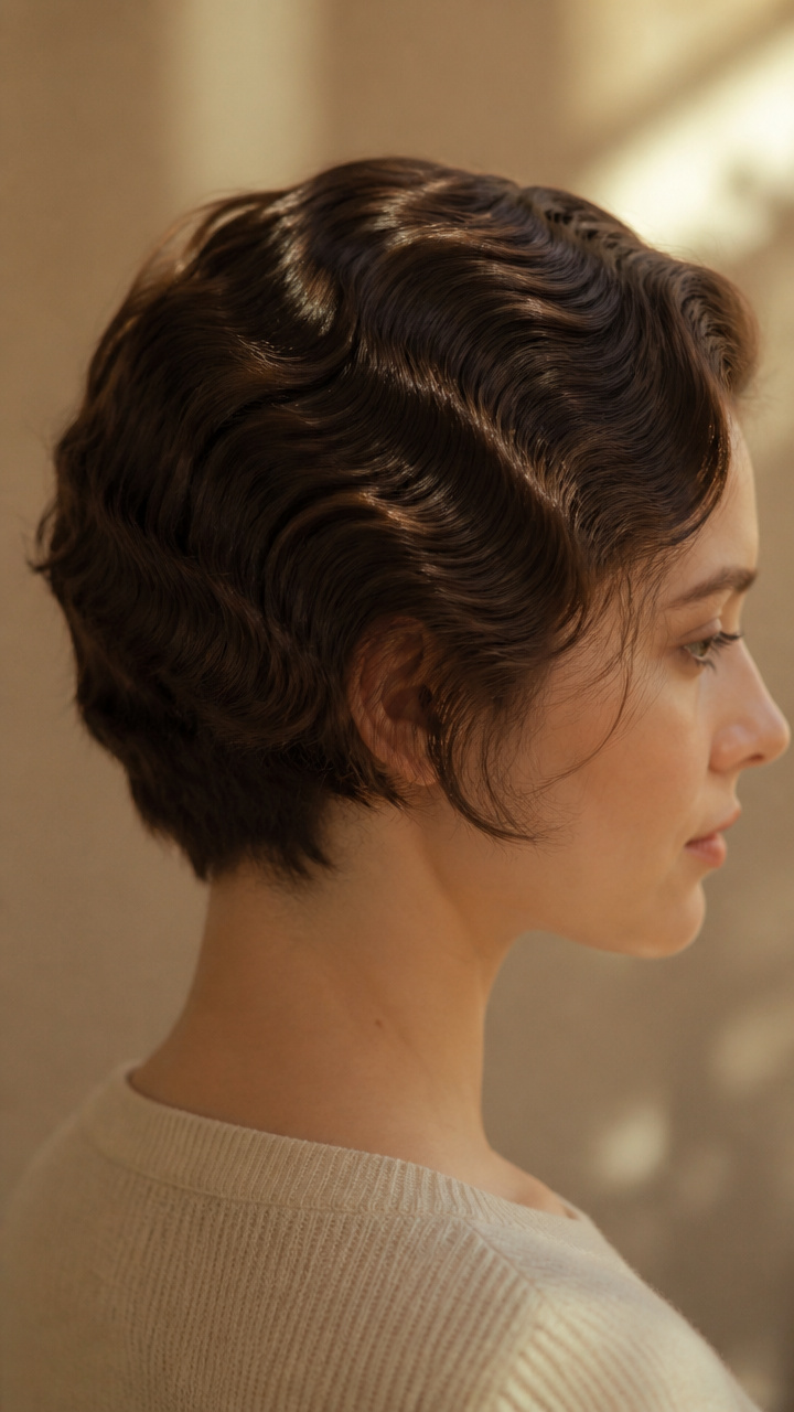 Loose Finger Waves at the Crown