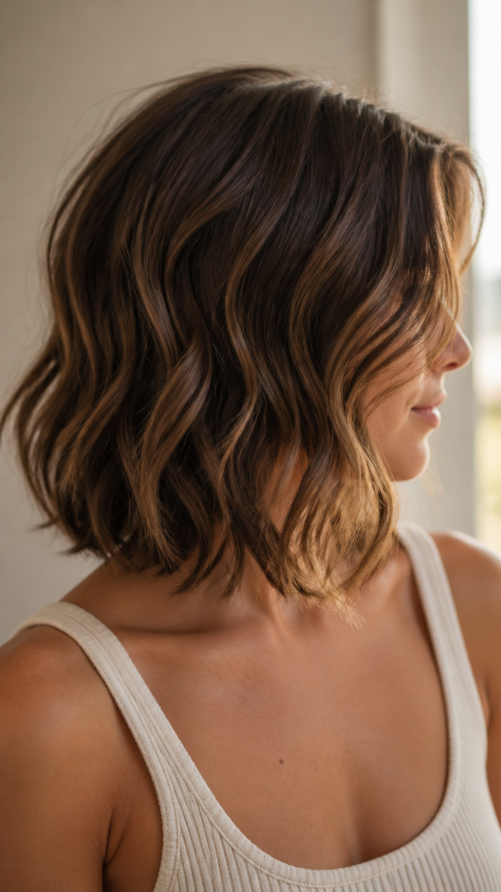 Loose Waves on Shoulder-Length Hair