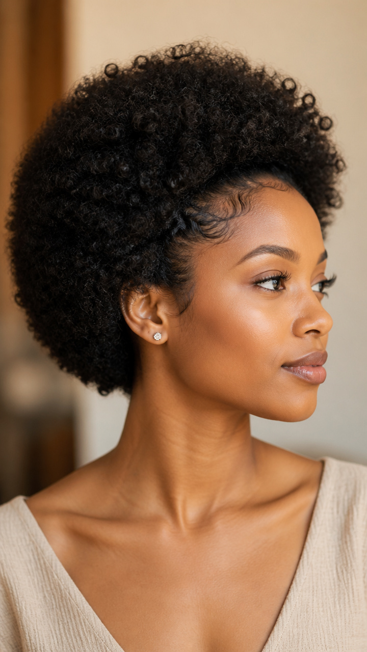 Natural Afro with Defined Edges