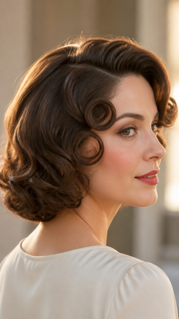 Retro Pin Curls at Temples