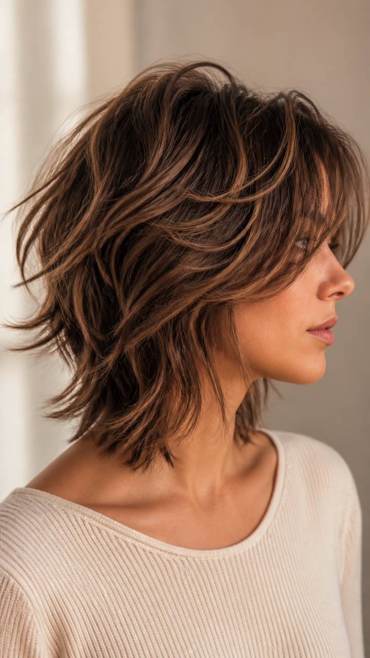 Side-Swept Shag with Layers