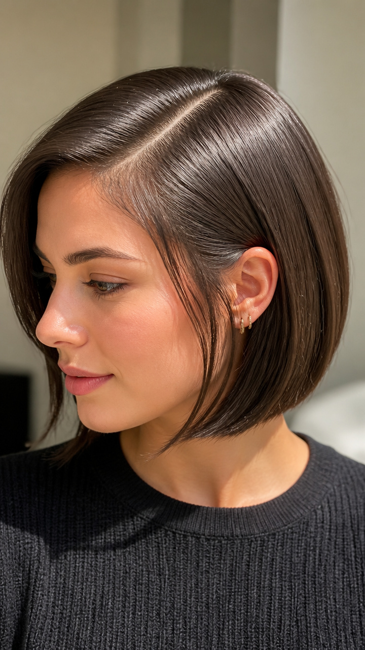 Sleek Side Part with Shine