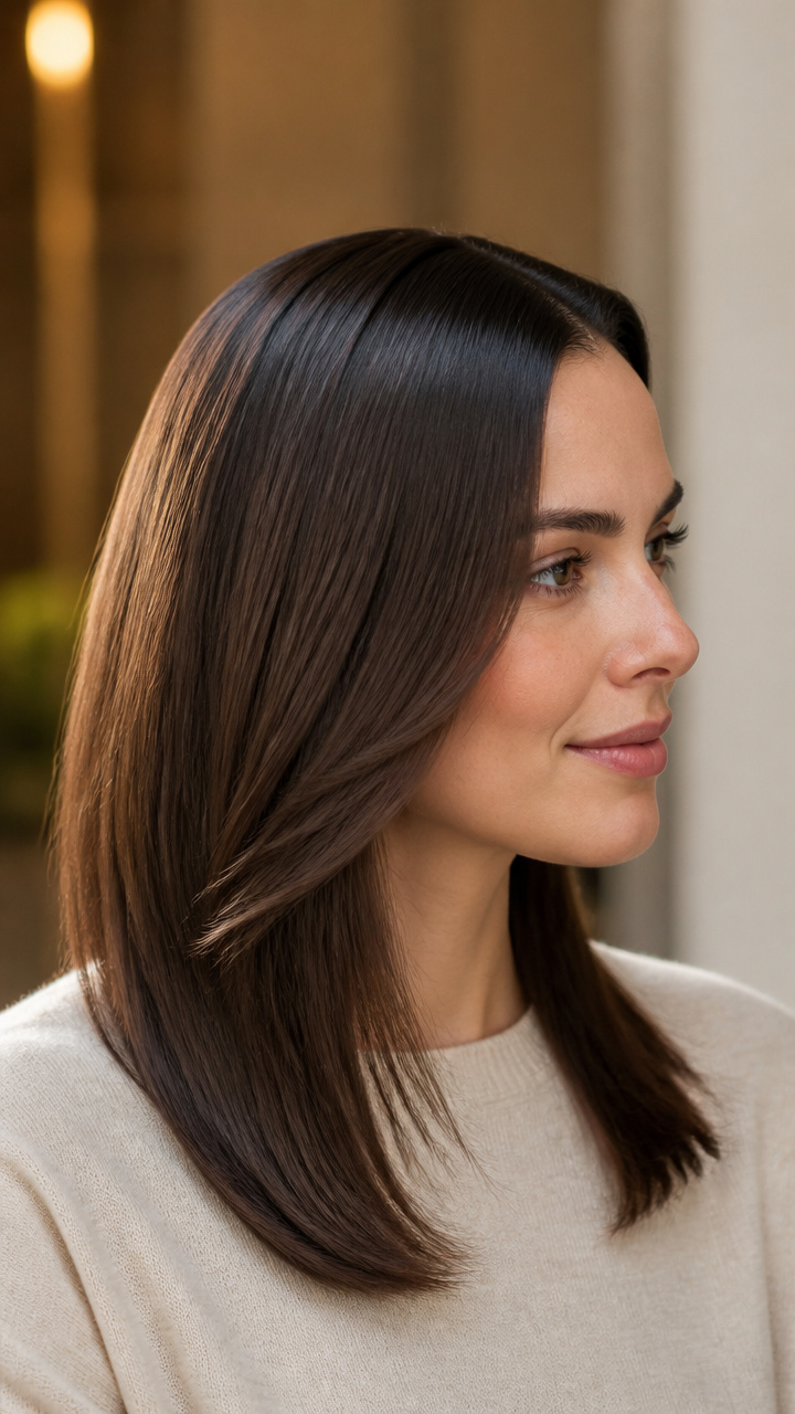 Sleek Side Part with Shine