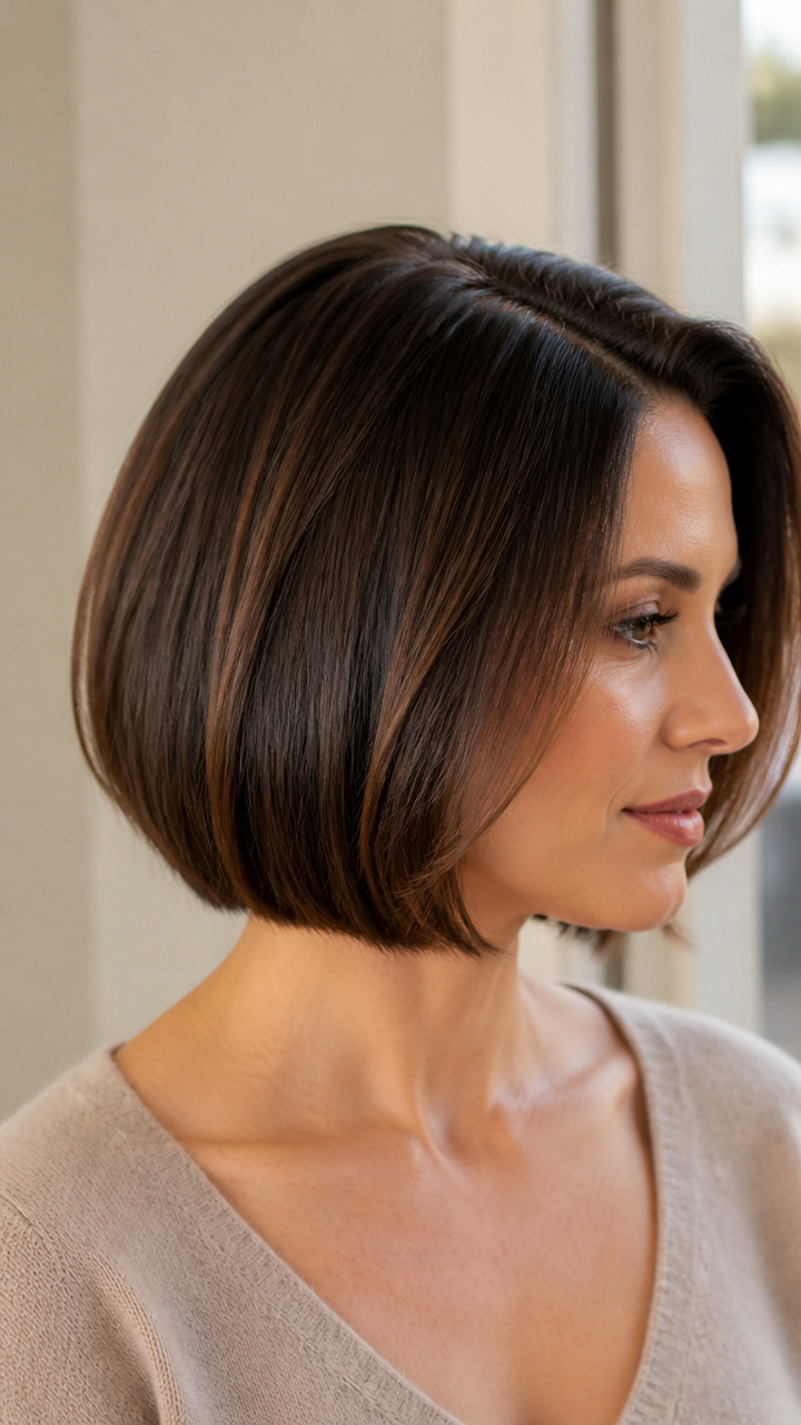 Soft Blunt Bob with Side Part