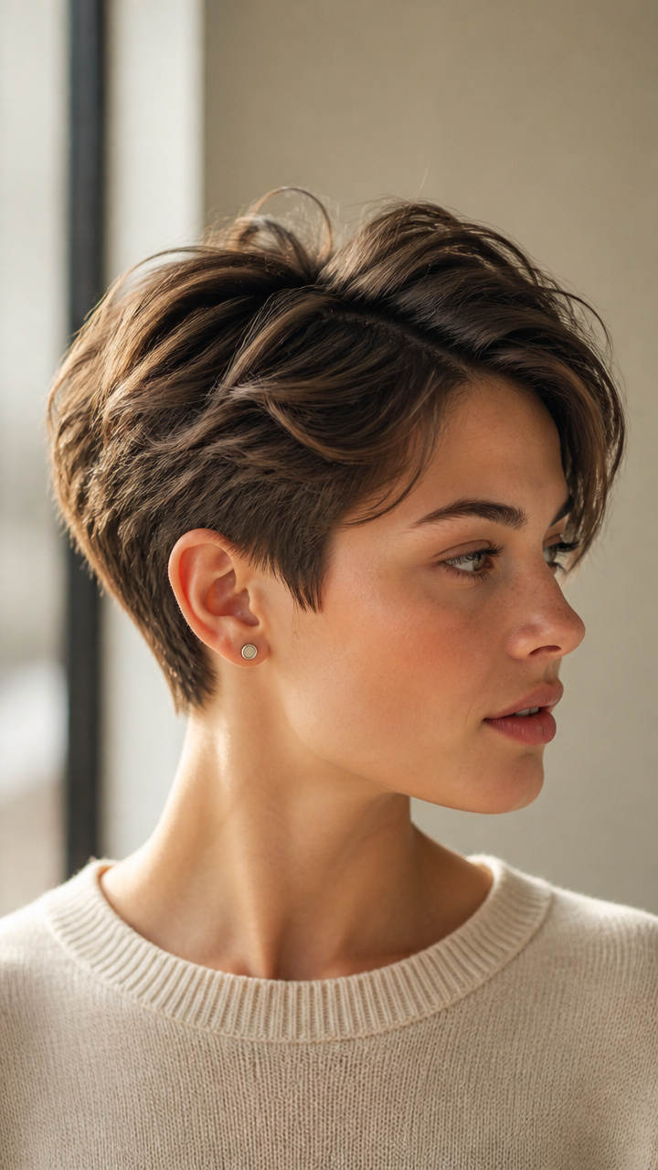 Textured Crop with Side Part
