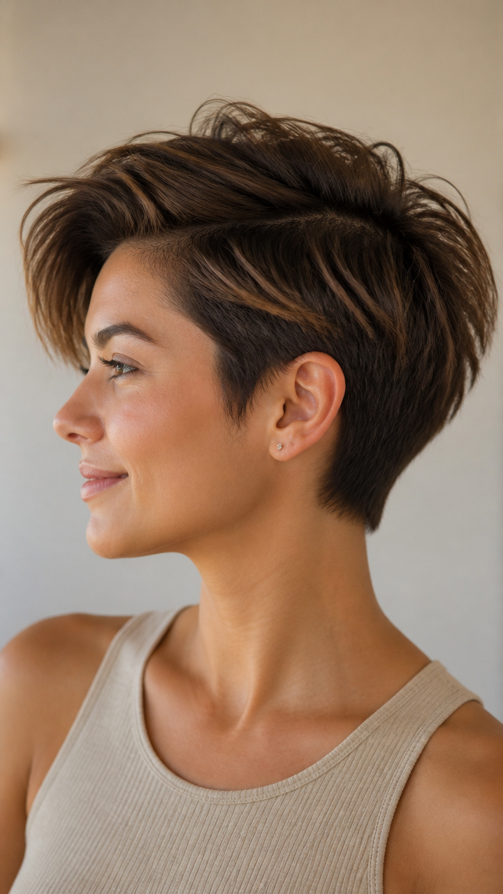 Textured Crop with Side Part
