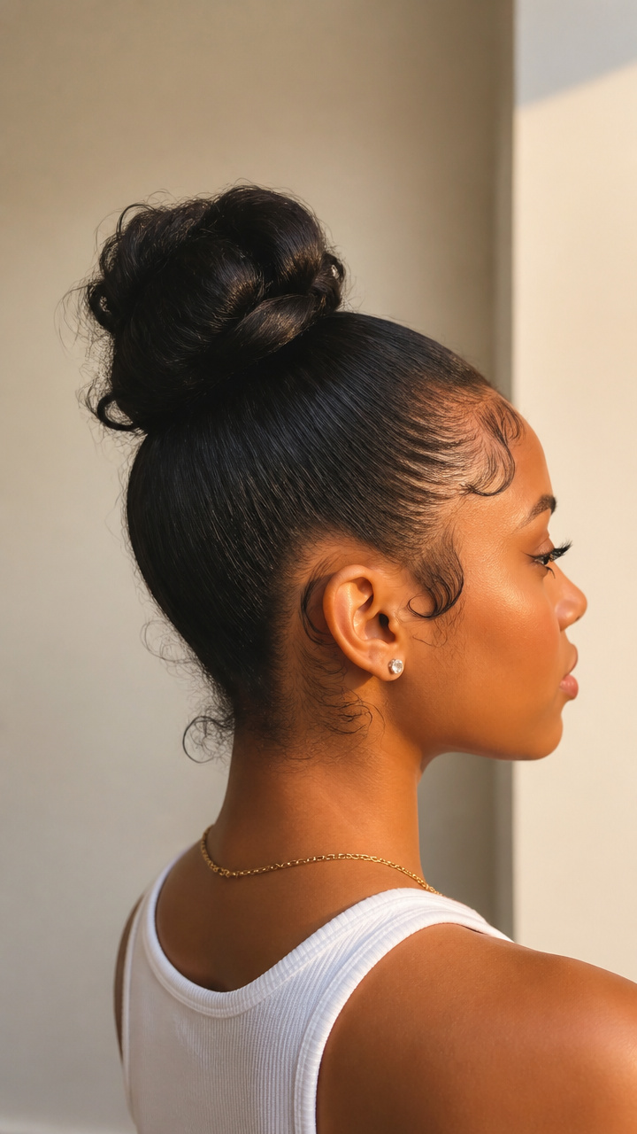 Top Knot with Baby Hairs Laid