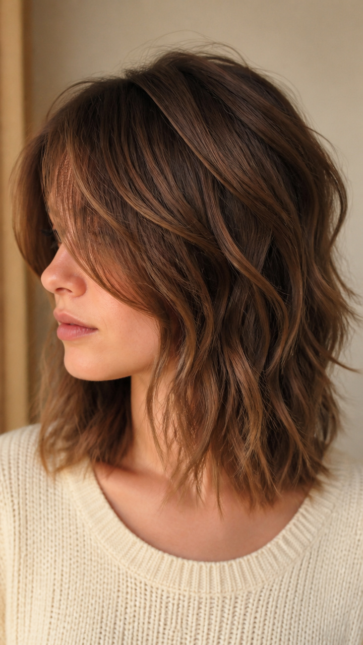 Tousled Shag with Curtain Layers