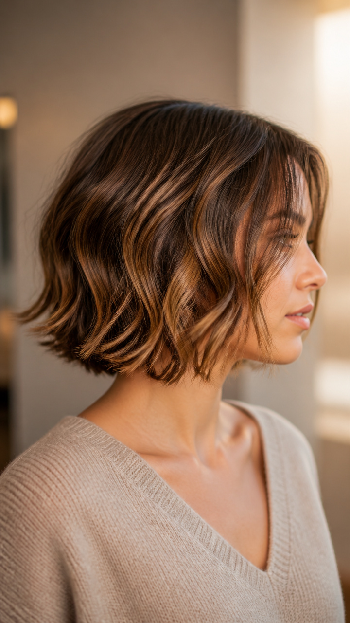 Wavy Chin-Length Bob