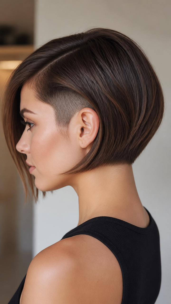 Angled Bob with Hidden Undercut
