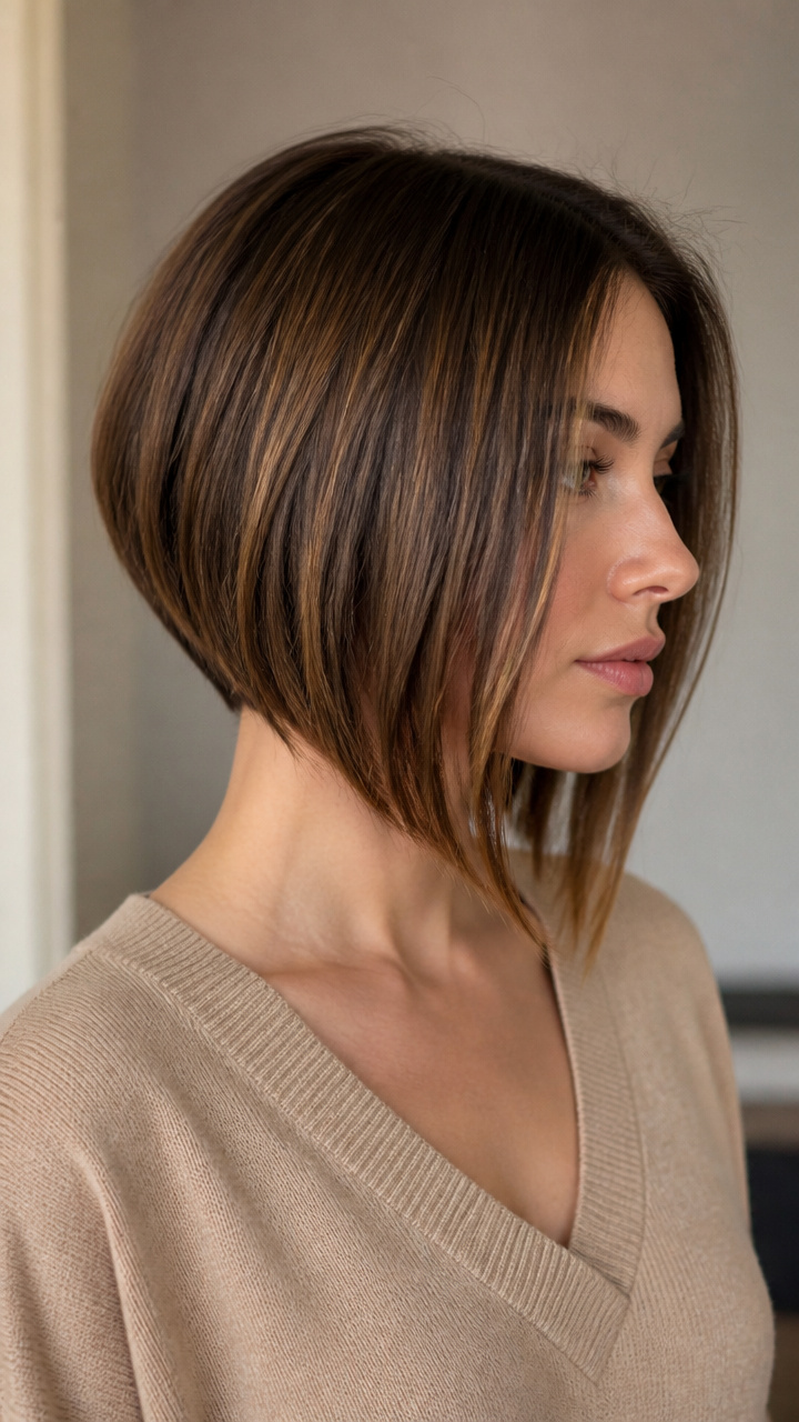 Asymmetrical Bob with Angle Cut
