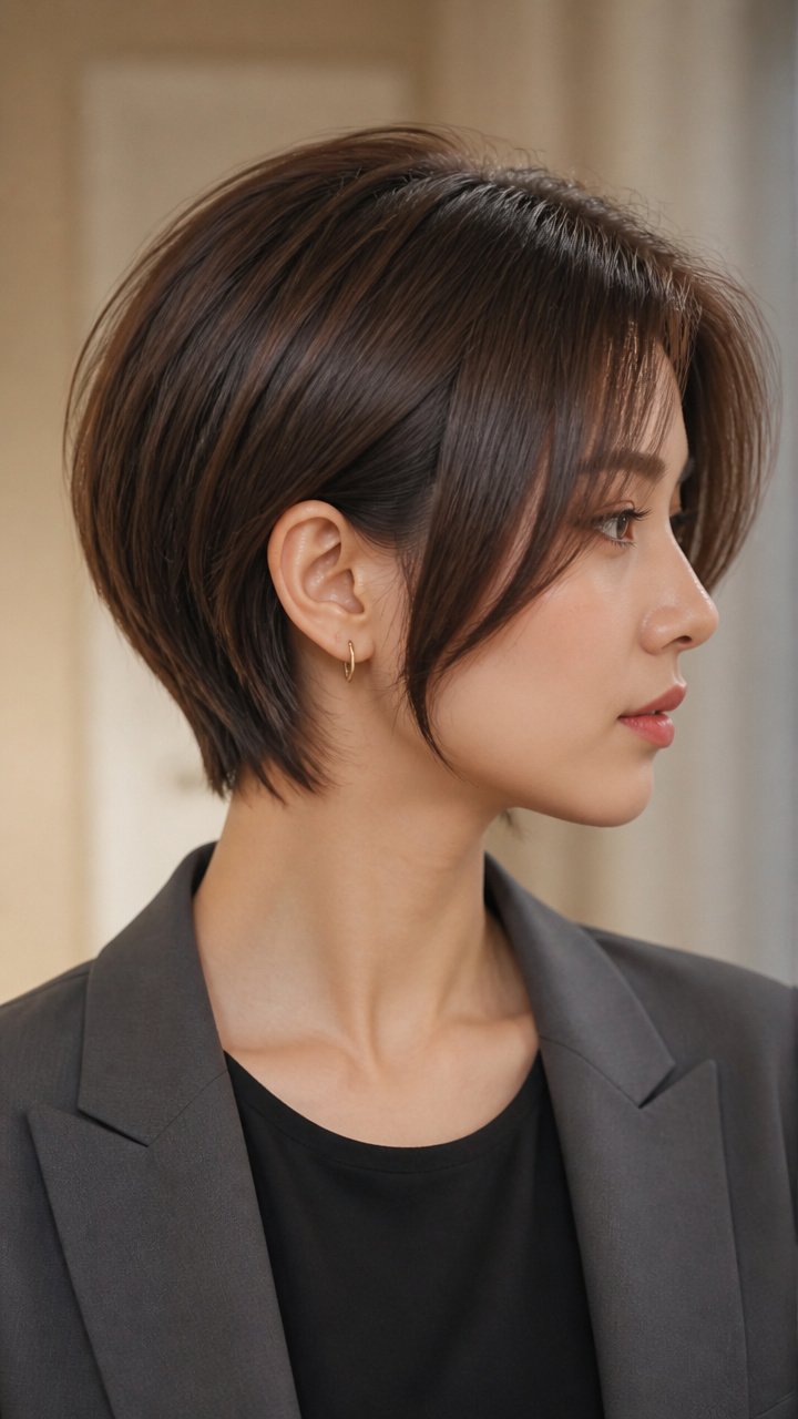 Asymmetrical Ear-Length Cut