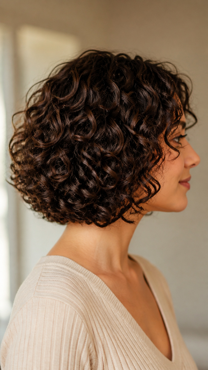 Curly Bob with Even Bounce